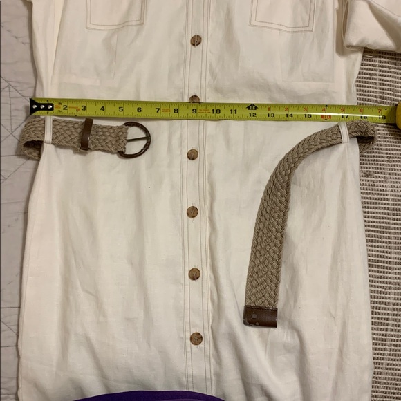 Tahari ASL Tan Midi Shirt Dress with Notched Collar Vintage - Picture 11 of 12